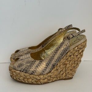 Sam Edelman Snake Platform Slingback Wedge Sandals-